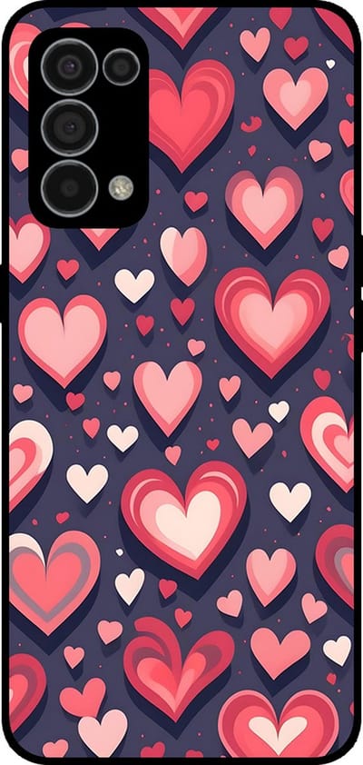 Smartphonica Telefoonhoesje Geschikt voor Oppo Find X3 Lite met Hartjes Opdruk - TPU Backcover Case With Heart Design geschikt voor Oppo Find X3 Lite