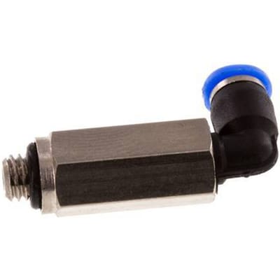 3mm x M 5 90 graden L-verbinding Messing/PBT Insteekfitting Buitendraad Lange Huls Draaibaar Compact Ontwerp NBR [2 Stuks]