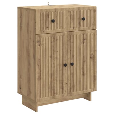 vidaXL - Dressoir - Artisanaal - eiken - 66 - x - 34,5 - x - 90 - cm - Bewerkt - hout