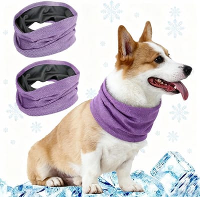 Koelhalsband hond-koelband hond-koelbandana-koel bandana hond-Twee hondenbandana's - Zomerbandana's - Coole hondenhalsbanden - Comfortabel, koel, ademend en lichtgewicht - paars - Maat M