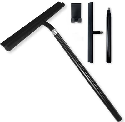 Uittrekbare Douchewisser - Douchewisser van siliconen - raamwisser met verlengstang - Uitschuifbaar 26-97cm - Wisser voor Douche en Badkamer vloer - Raamtrekker - Voor Douchedeuren, Spiegels, Ramen, Tegels, Autoruiten, Glasreiniging - Zwart