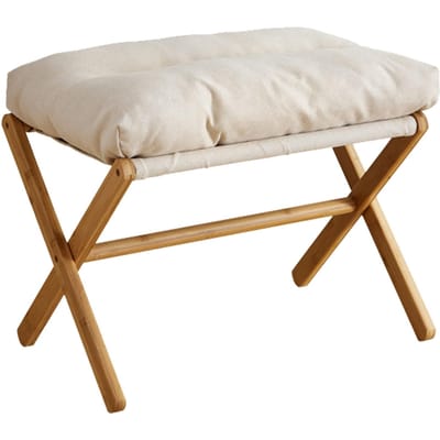 Voetenbank Opvouwbaar X-poot Modern Multifunctioneel Voetensteun met Zacht Kussen voor Woonkamer Slaapkamer Kantoor Beige beige