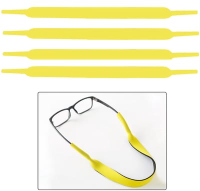 4-stuks Brillenbandje - Bevestigingsbandje voor brillen - Antislip brillenbandje - Sportbrillenbandje - Bevestigingsstrip voor brillen - Elastisch - Geschikt voor vissen, fietsen, skiën, wandelen, rotsklimmen, enz. - Geel