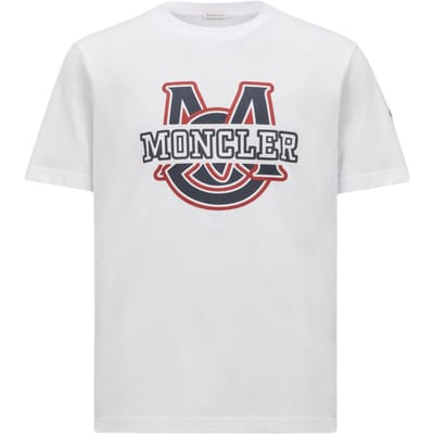 Moncler Eenvoudig Comfortabel Letter Korte Mouw T-shirt Heren tops Wit K10918C0000689A7G002 L gray