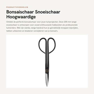 Dailygoods- Bonsaischaar 205 mm - Snoeischaar - Tuingereedschap - Hoogwaardig Staal - Nauwkeurig Gesneden - Duurzaam Gebruik