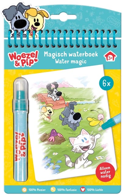 Woezel & Pip water kleur boekje - herbruikbaar magisch kleurboek - kleuren educatief peuter speelgoed - 2 jaar en ouder