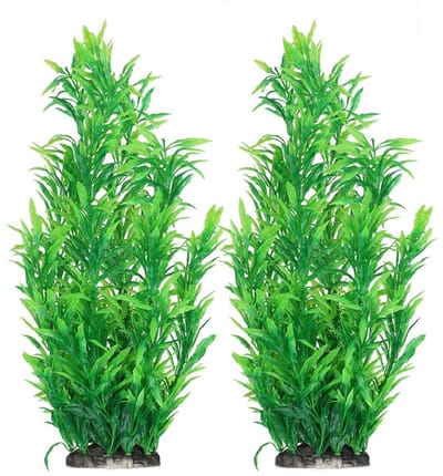 Dailygoods- Kunstgras 2 Stuks - Kunstmatige Waterplanten - Aquarium Decoratie - Onderwater Ornament - Ondersteunt Landschapsarchitectuur - Afmetingen 8,5 x 6,3 x 38 cm - Aquariumplant