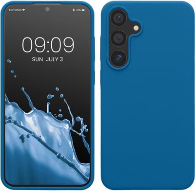 kwmobile telefoonhoesje geschikt voor Samsung Galaxy S24 Plus - Hoesje met siliconen coating - Smartphone case in rifblauw