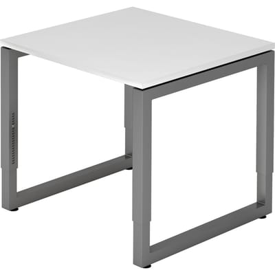 REGO 8 G | Bureau - 80 x 80 Tafelhoogte I In hoogte verstelbaar Wit/Grafiet