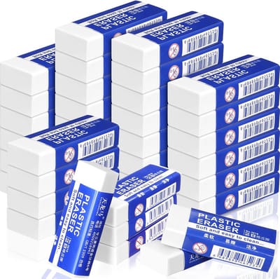 Grote Gummen - Blok Gummen - Potlood Fouten - 150 Stuks Pakket - 52 x 20 mm - Wit