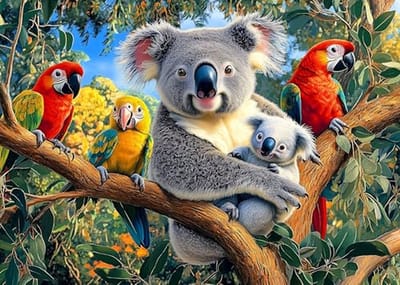 Puzzel 1000 stukjes Koala Papegaai - Uitdagende Puzzels voor Volwassenen en Kinderen - Educatief Spel