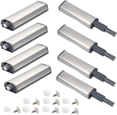 Duw om te openen deur opener, 8 stuks, kastdeur demper, magnetische sluiter, drukdeur opener voor meubels en lades, eenvoudig te installeren en gebruiksvriendelijk