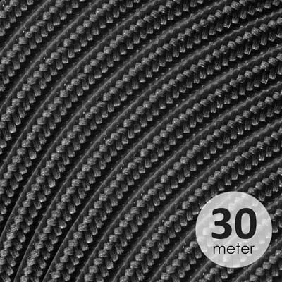 Home Sweet Home - Strijkijzersnoer Zwart - stof - bestel 30 meter - elektriciteitssnoer 3 aderig - textielkabel 3x0.75m² - VDE gekeurd