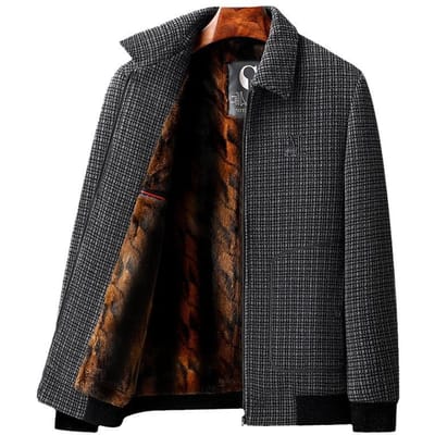 Veelzijdig Reversjasje Heren Business Casual Jasje Herfst en Winter Nieuw Middelbare leeftijd en Ouderen 2XL black