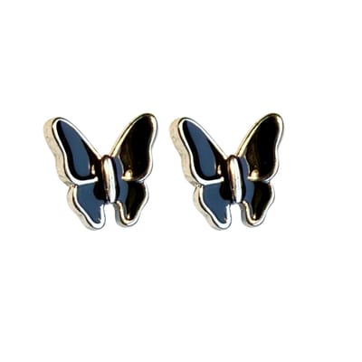 Oorbellen- Vlinder- zwart- Charme Bijoux