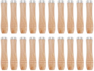 Dailygoods- Houten Vijlen 20 Stuks - Houten Handvatten - Roestvrij Stalen Veiligheidsringen - Duurzaam - Voor Houtbewerking - Lengte 110 mm - Vijlhandvat
