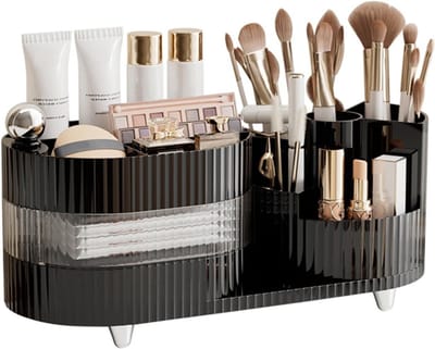 360° Draaibare Make-up Organizer met Lades, Grote Capaciteit voor Make-up, Perfect voor Slaapkamer en Badkamer, Zwart