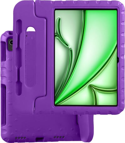Hoesje Geschikt voor Apple iPad Air 6 (2024) - 11 inch - 6e Generatie - M2 - Kinderhoes Shockproof Bumper - Kidsproof Case - Tablet Hoes - Kinder Hoes Cover - Paars