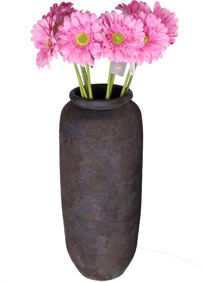 DK Design Kunstbloemen boeket Gerbera - 8x - 72cm - roze - Real Touch - kunst zijdebloemen