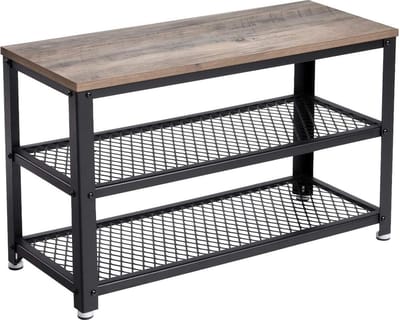 Hoppa! | Schoenenrek | Grijs/Beige/Zwart | Metaal | 73 x 45 x 30 cm (B x H x D)