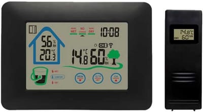 Weerstation Binnen en Buiten - Hygrometer Draadloos - Luchtvochtigheidsmeter - Binnenklimaat
