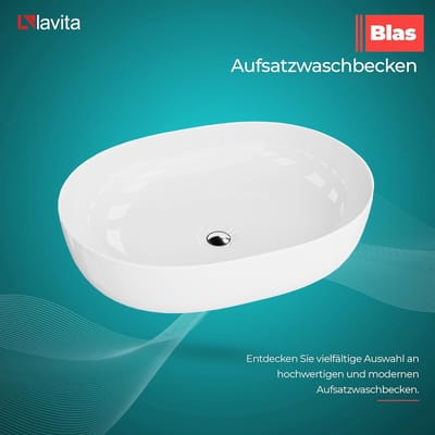 Opbouwwastafel Ovaal - Wastafel Kom - Badkamer Installatie - Zonder Overloop - 595x43x135 cm - Wit