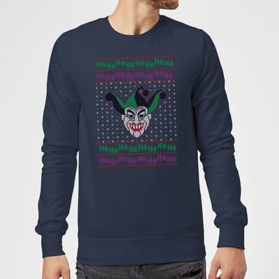 DC Joker Knit Christmas Jumper - Navy - M