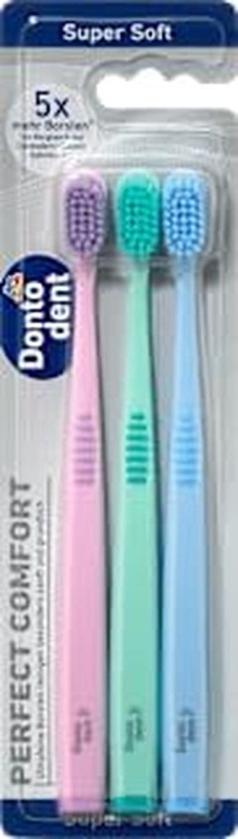 Zachte Tandenborstel - Mondverzorging Set - Dagelijkse Reiniging - Complete Mondverzorging - 3 Stuks - Blauw