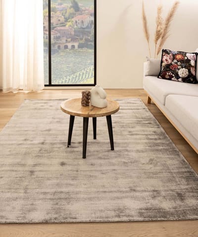 Viscose vloerkleed - Glamour zilver 120x170