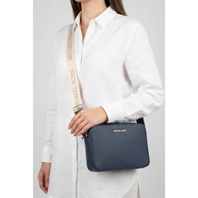 Michael Kors Large Crossbody Bag Navy Size: OS | Cross Body Bags Outlet | Dames | Blauw
