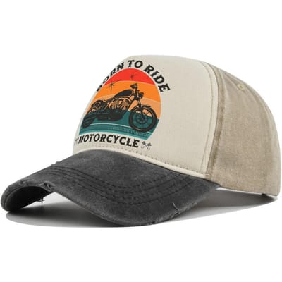 Heren Hoeden Motorfiets Baseballpetten Voor Mannen Vrouwen Retro Bedrukte Petten Katoen Spons Truckpetten Heren Gewassen Oude Zon Hoed Casquette 54-60cm beige