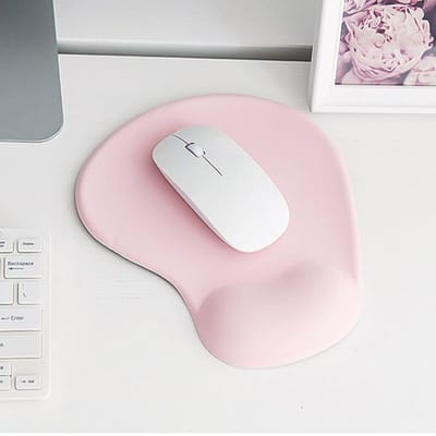 Tapis de souris ergonomique en gel de silice pour ordinateur portable et PC 19x23 cmx4mm rose