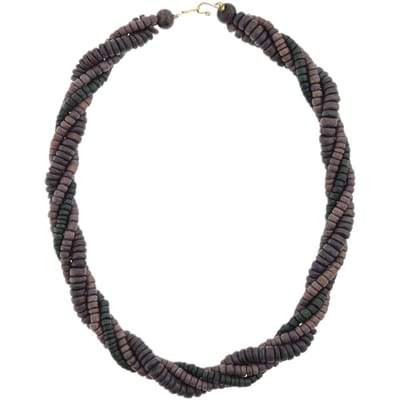 Behave – Kokos ketting – 55 cm – Dieppaars en donkergroen
