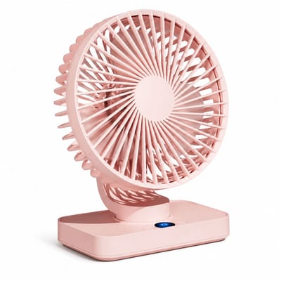 VHV-Bureauventilator met LED-Display - Oplaadbare Ventilator met 5 Snelheden - Oscillerende Tafelventilator - Stille Ventilator voor Thuis en Kantoor - Kersenbloesem Roze