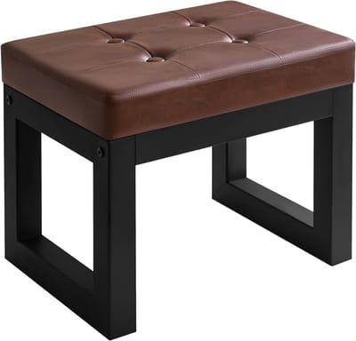 Core® Voetenbankje of poef - Voetenbankje - Poef - Hockers en poefen - Donkerbruin - 41cm x 30cm x 32cm