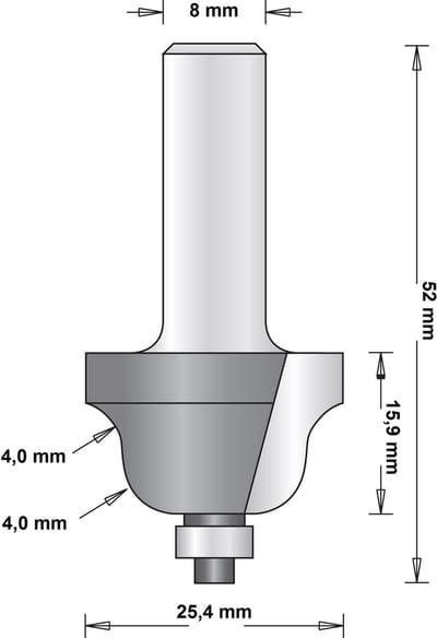 Hitachi 8 mm profielfrees romeinse ogieffrees met onderlager