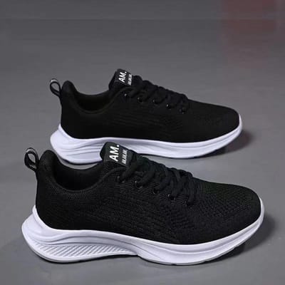 WTEMPO Dames Sportschoenen met Zachte Zool Mesh Ademend Vetersluiting Veelzijdig Mode Lichtgewicht en Comfortabel Casual Hardloopschoenen Dropshipping Groothandel 41 zwart