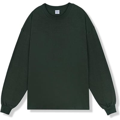 Nieuw effen kleur zwaargewicht puur katoen los basic onderlaag T-shirt met lange mouwen heren trendy kleurblokkering XXL white