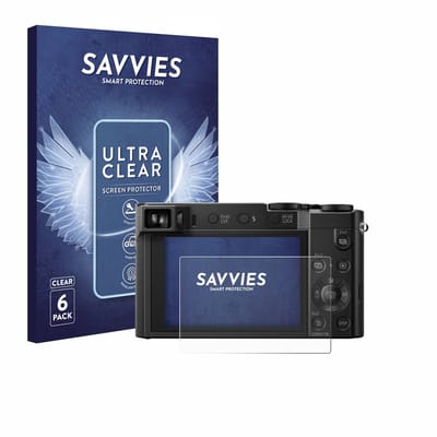 Savvies - Screenprotector voor Panasonic Lumix DMC-TZ101 - Folie Beschermfolie transparant 6 Stuks