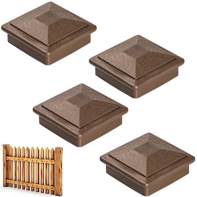 Dailygoody - Pfostenkappen - Plastic afdekkappen - Weerbestendig - 11 x 11 cm - Bescherming voor hekpalen - Decoratief voor houten palen