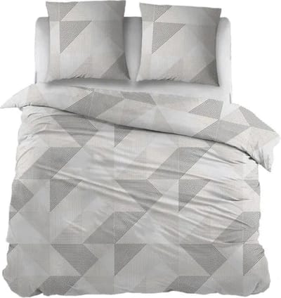 Sleepnight Dekbedovertrek Flanel Gusta - 140 x 200/220 cm + 1 kussensloop - [Beige,Grijs]