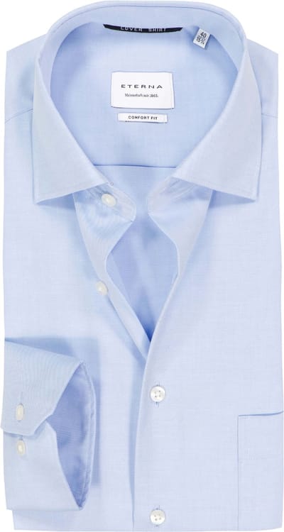 ETERNA comfort fit overhemd - niet doorschijnend twill heren overhemd - lichtblauw - Strijkvrij - Boordmaat: 49 (EU maat: 4XL)