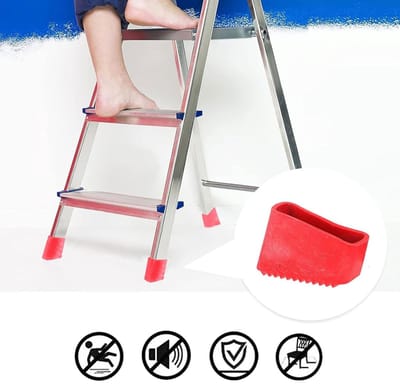 Dailygoods- Laddervoeten 4 stuks - Antislip Rubber - Universele Voetafdekkingen - Duurzaam - Sterke Grip - Veiligheid voor Thuiswerkers - Ladderstoppers