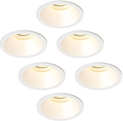 Ledvion – 6x LED Inbouwspot Rond ø81mm – Wit – Dimbaar – Kantelbaar – GU10 – 2700K – 3W – IP20