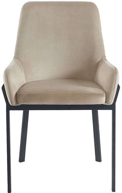 Vente-unique Set van 2 stoelen met fluweel en metalen armleuningen - Beige - CAROLONA - van Pascal Morabito