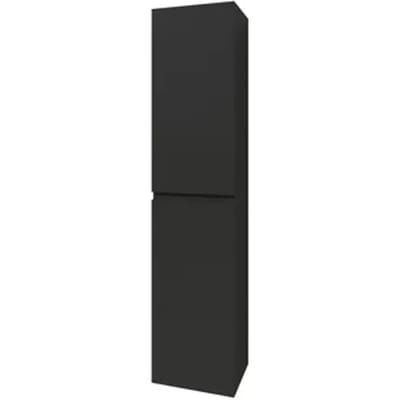 Aquazuro Hoge Badkamerkast Napoli 40cm - Zwart Mat - Met 2 Deuren - 40x176x30cm