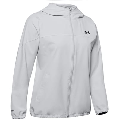 Under Armour Womens Woven Branded Full Zip Hoodie Grijs 1351794 014