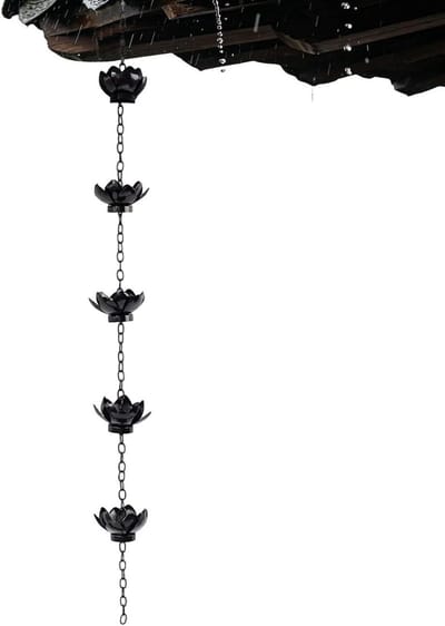Regenketting - Decoratieve Afvoer - Tuin Decoratie - Roestbestendig Ijzer - 100 cm Lengte - Zwart