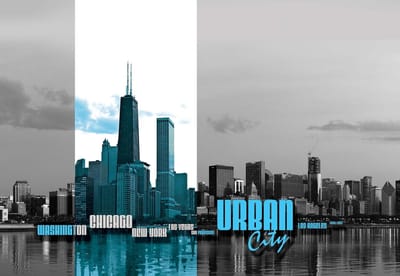 Fotobehang City Skyline | XXL - 312cm x 219cm | 130g/m2 Vlies