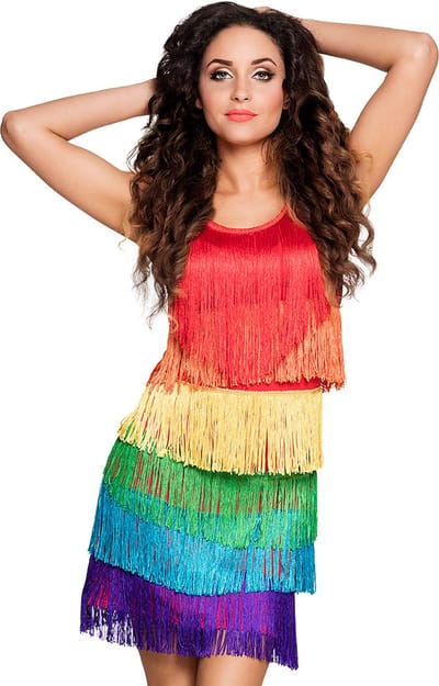 Boland - Jurk Flapper rainbow (M) - Volwassenen - Charleston - 20's - Roaring Twenties
